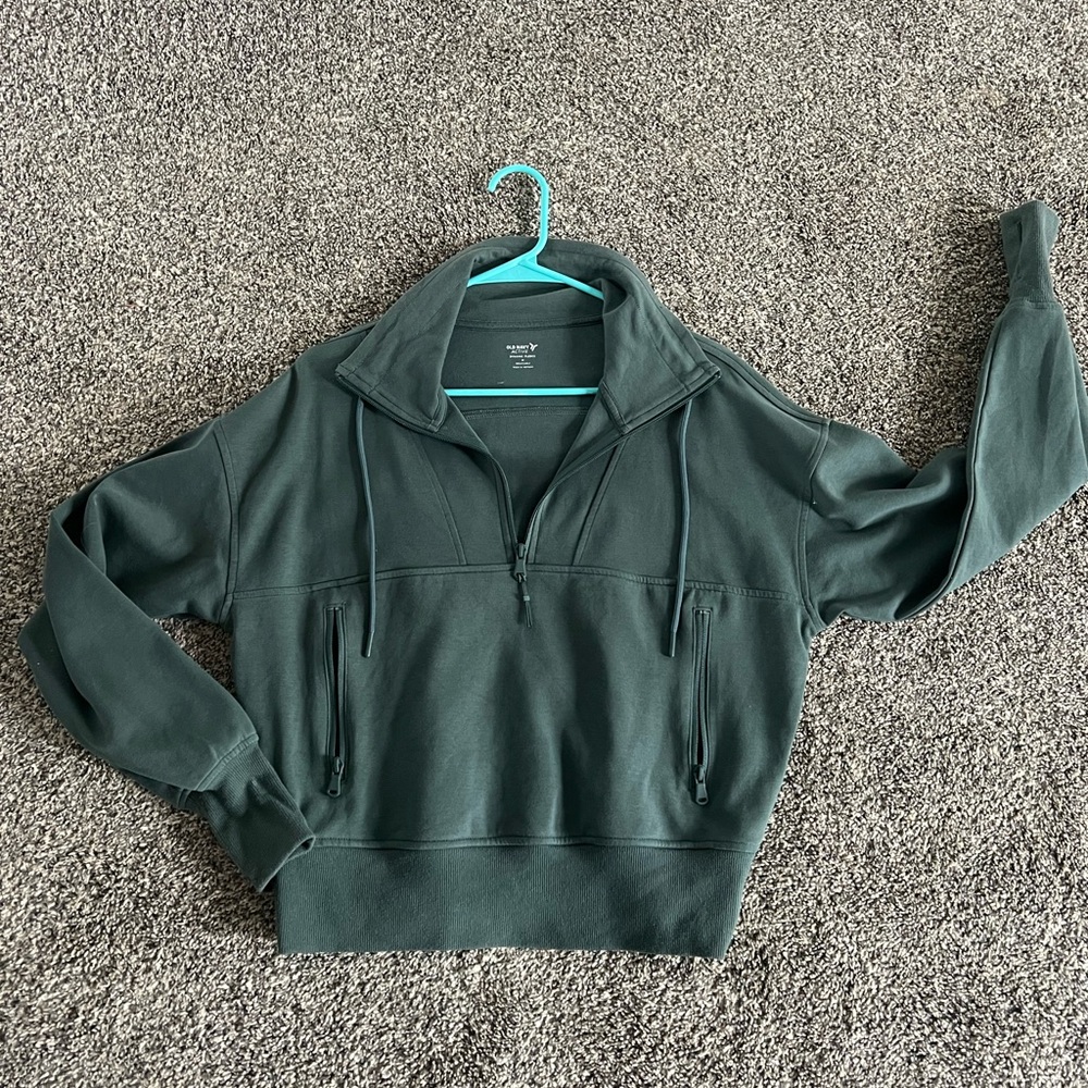 Old Navy Forest Green Half-Zip Sweatshirt